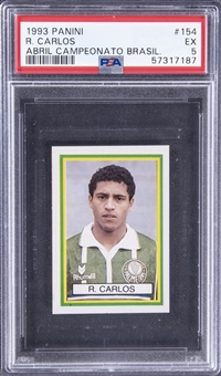 1993 Panini Abril Campeonato Brasil #154 Roberto Carlos Rookie Card - PSA EX 5 (Only 5 Graded Higher)